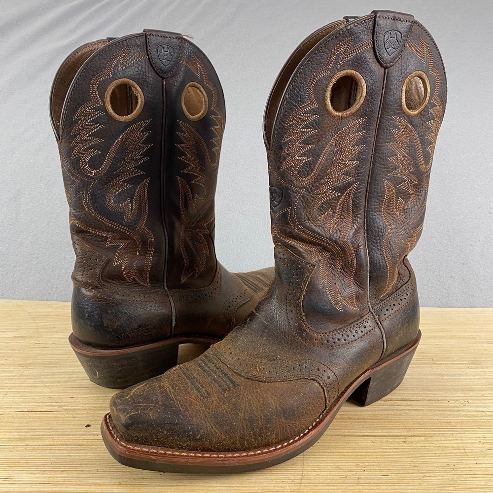 ARIAT Heritage Roughstock Western Boot Brown Leather Mens US 12 EE 10002227
